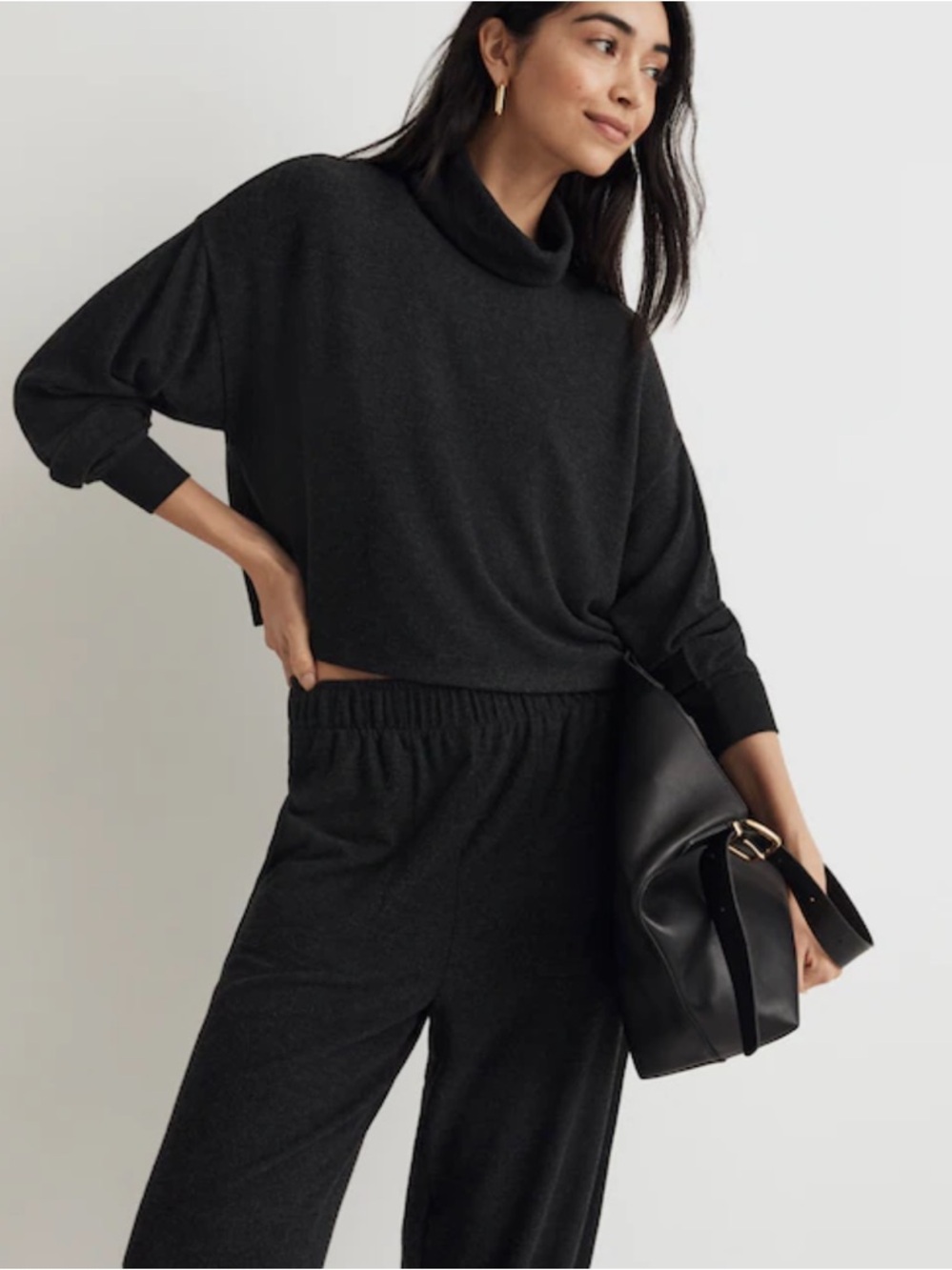 Madewell Charcoal Funnelneck Pullover Sweater and Joggers Set